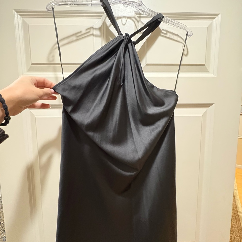 Aqua Black Halter Dress